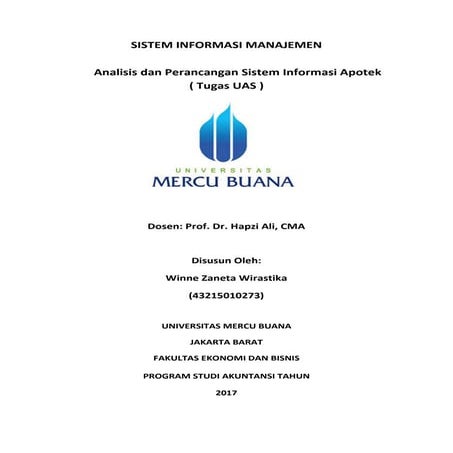 SIM, Winne Zaneta Wirastika, Hapzi Ali, Analisis dan Perancangan SI (UAS), Universitas Mercu Buana 2017