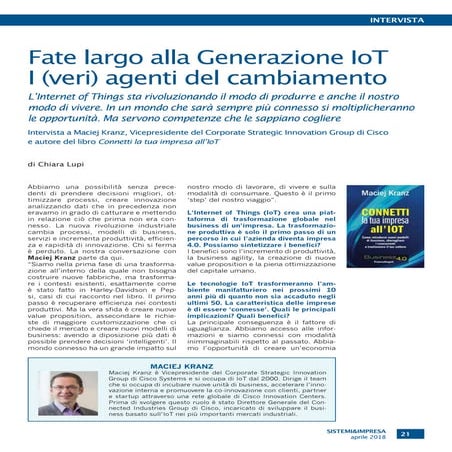 Generazione IoT: gli agenti del cambiamento secondo Cisco