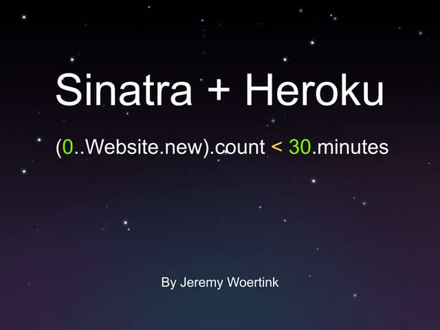 Sinatra + Heroku