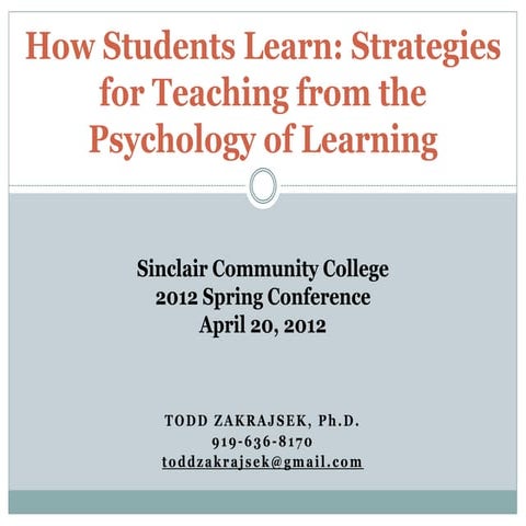 Sinclair How Students Learn handout.ppt