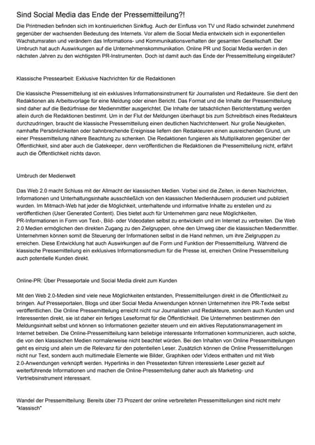Sind Social Media das Ende der Pres...