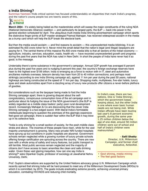 India shining essay image