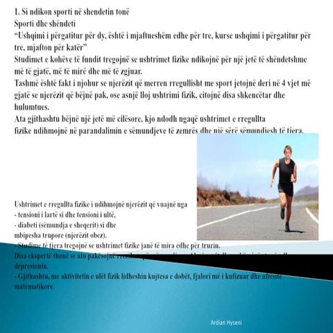 Si ndikon sporti në shendetin tonë