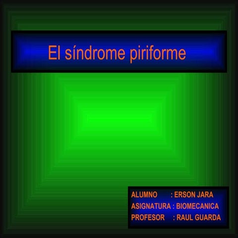 SINDROME DEL PIRIFORME