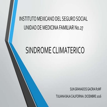 Sindrome climaterico (1)