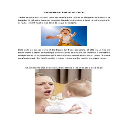 Sindrome dele bebe sacudido