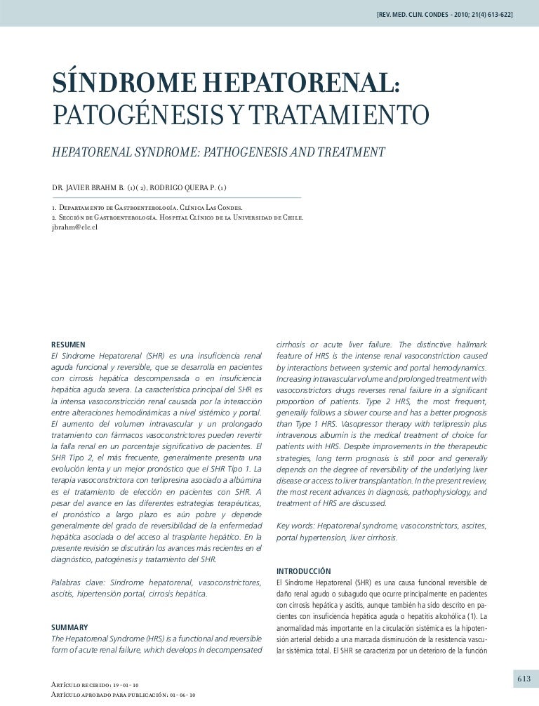 Síndrome hepatorrenal versus hipertensión portal