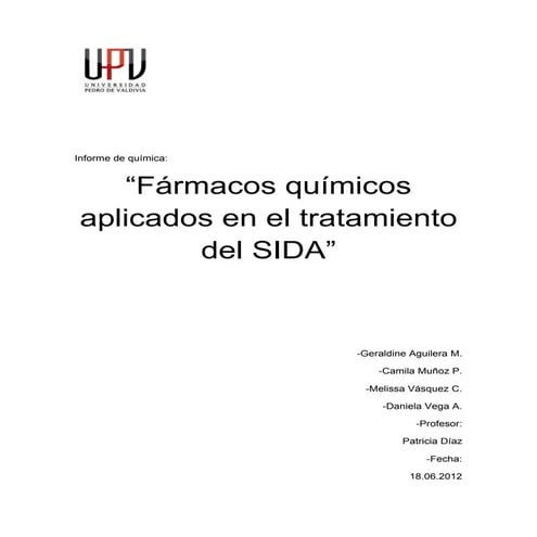 farmacos quimicos aplicados en el tratamiento del sida