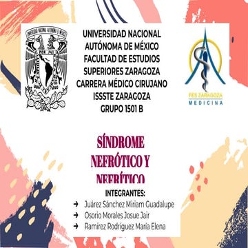 Sindromes Nefroticos tratamiento y diagnostico