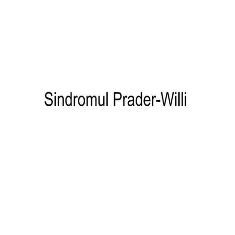 Sindromul Prader Willi