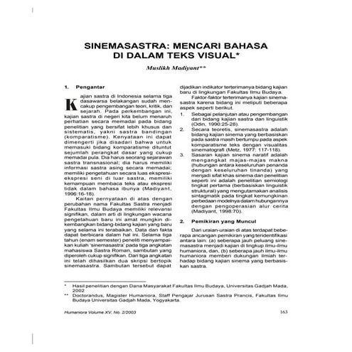 Sinemasastra, mencari bahasa di dalam teks visual