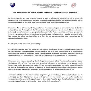 Sin emociones no hay aprendizaje
