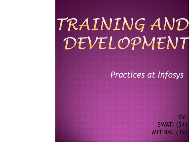 training and development at infosys