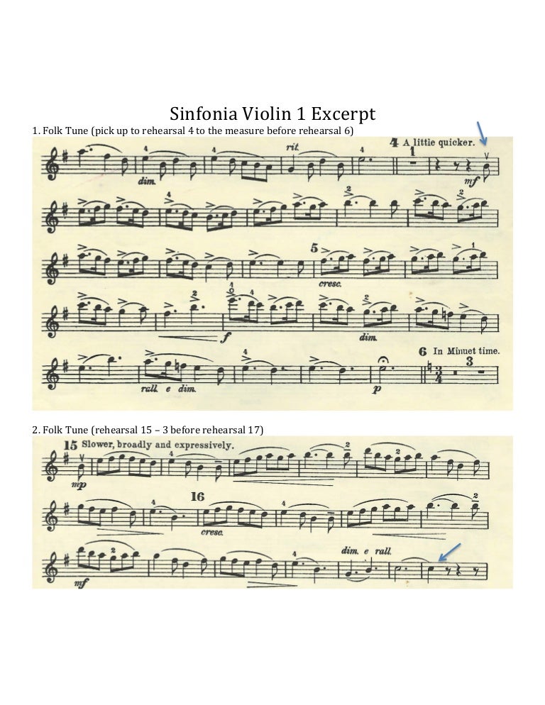 Sinfonia violin 1 excerpt