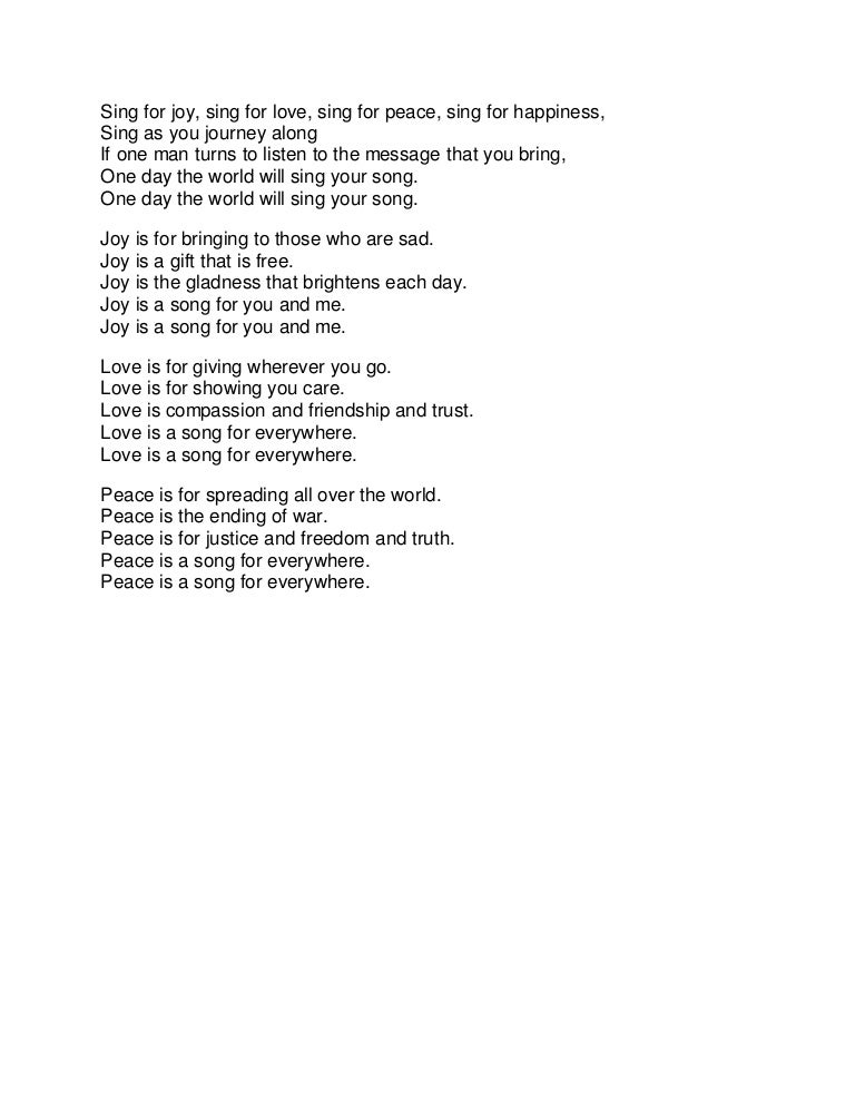 Sing For Joy
