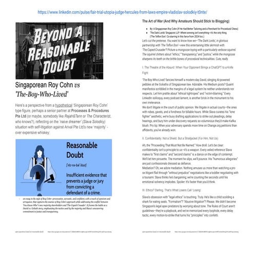 Singaporean Roy Cohn vs Mr. Naive Dreamer