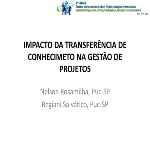 Impacto da Transferência de Conhecimento na Gestão e Projetos
