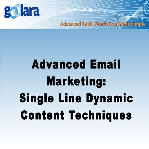 Using Single Line Dynamic Content