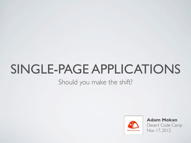 Single Page Applications - Desert C...