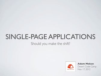 Single Page Applications - Desert Code Camp 2012