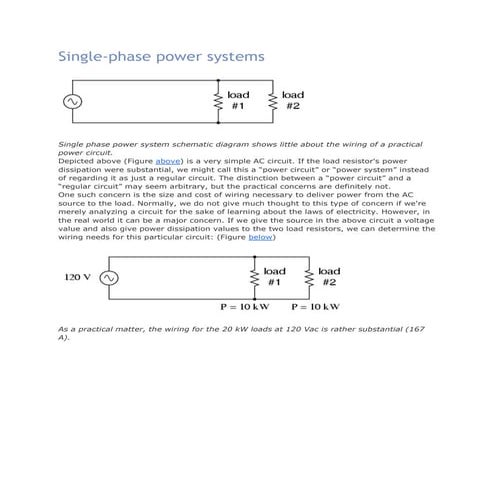 Single phase power systems