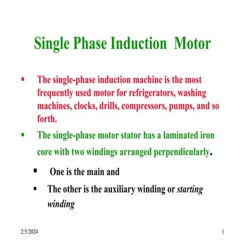 Single phase induction motor-Working principle types.ppt