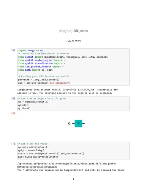 Single qubit-gates operations