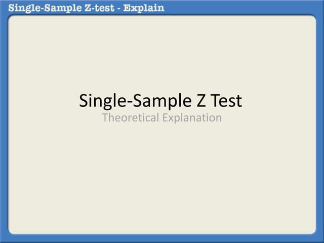 Single sample z test - explain (final)