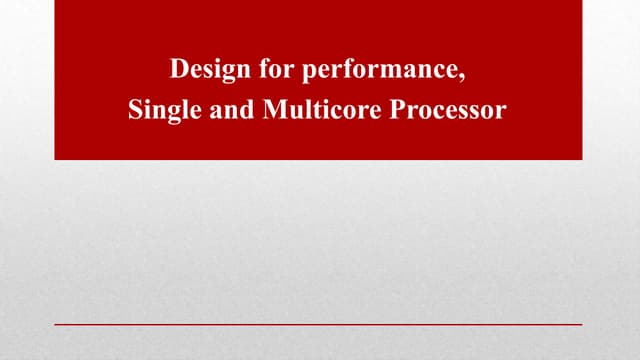 Single and Multi core processor