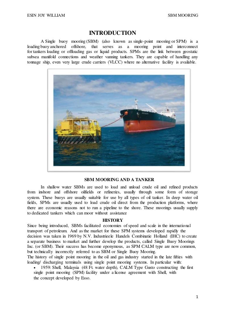 Single buoy mooring system