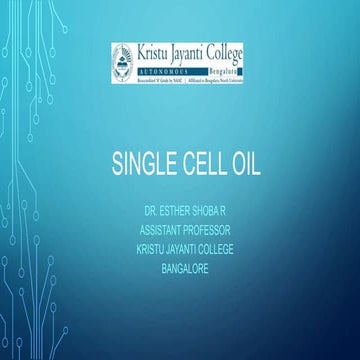 Single cell oil 