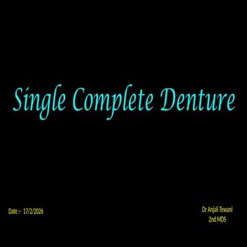 Key point of Single complete denture ppt | PPTX