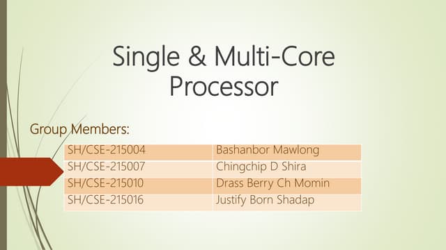 Single &amp;Multi Core processor