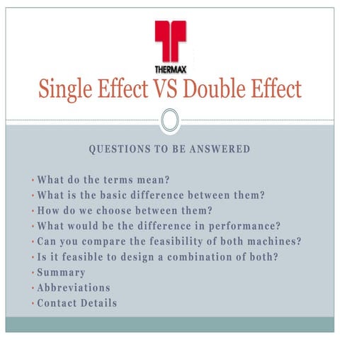 Single effect vs double effect vam | PPTX