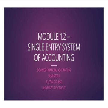 Single entry system 1.2