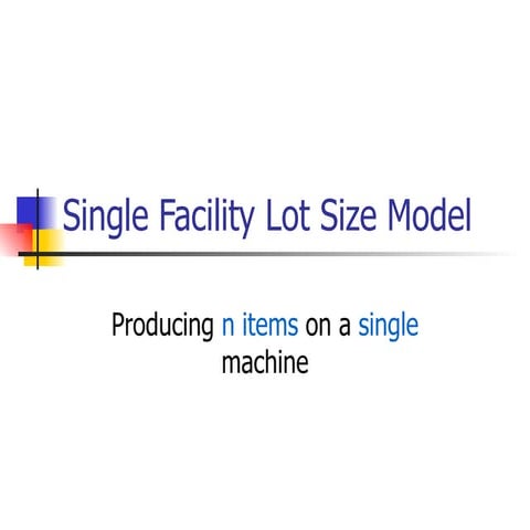 Single Facility Lot Size Model   Elsp