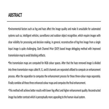SINGLE IMAGE DEHAZING USING  DARK CHANNEL PRIOR.pptx
