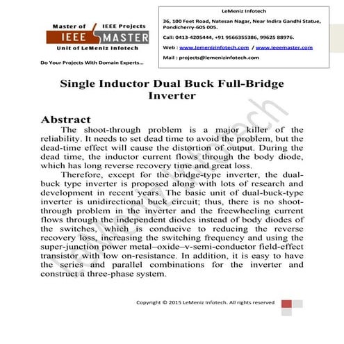 Single inductor dual buck full bridge inverter