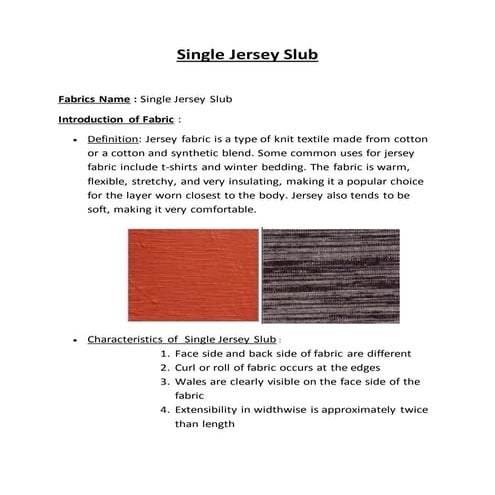 Single jersey slub