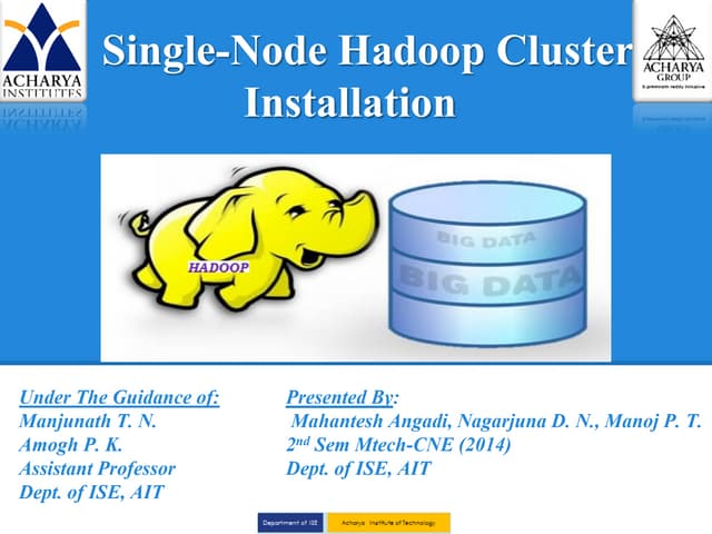 Single node hadoop cluster installation 