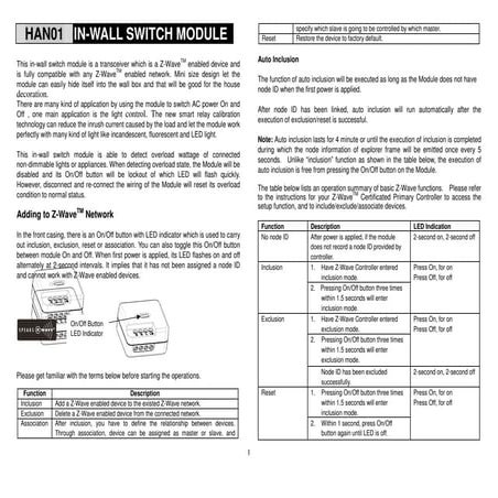Single On Off Relay Everspring Manual