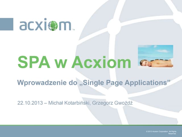 Single Page Applications przy wykor...