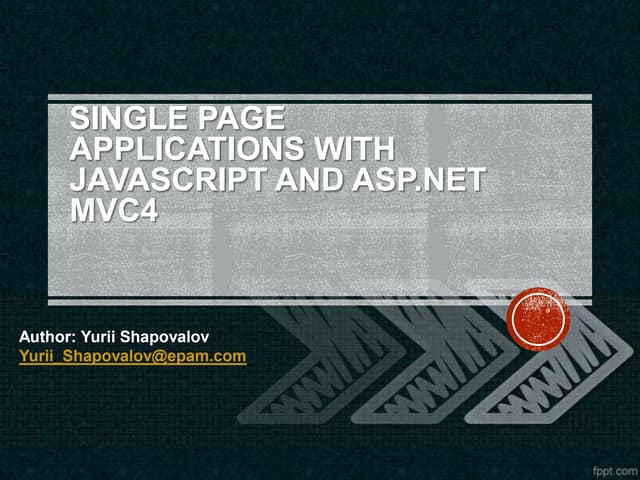 Single Page Applications on JavaScript and ASP.NET MVC4