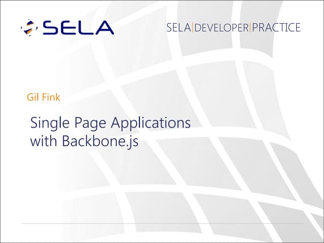 Single page applications with backbone js