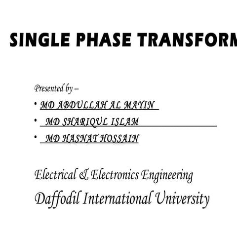 Single phase tansformer