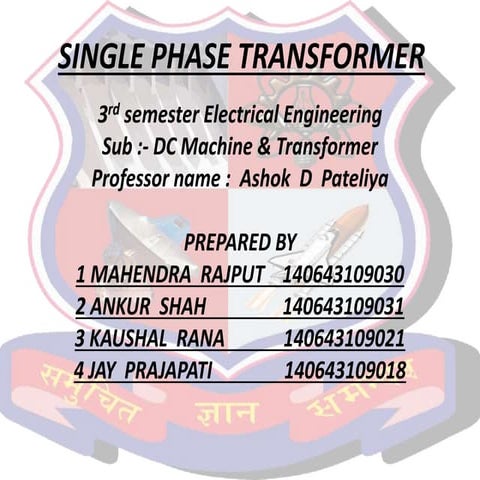 Single phase transformer