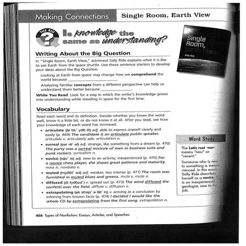 Single room, earth view p. 466 475