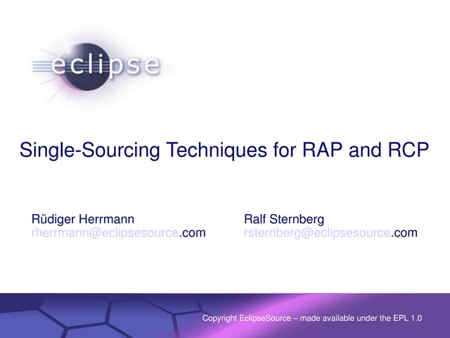 Single Sourcing