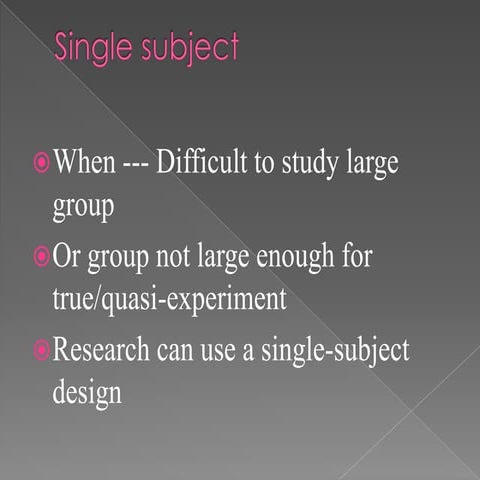 Single subject