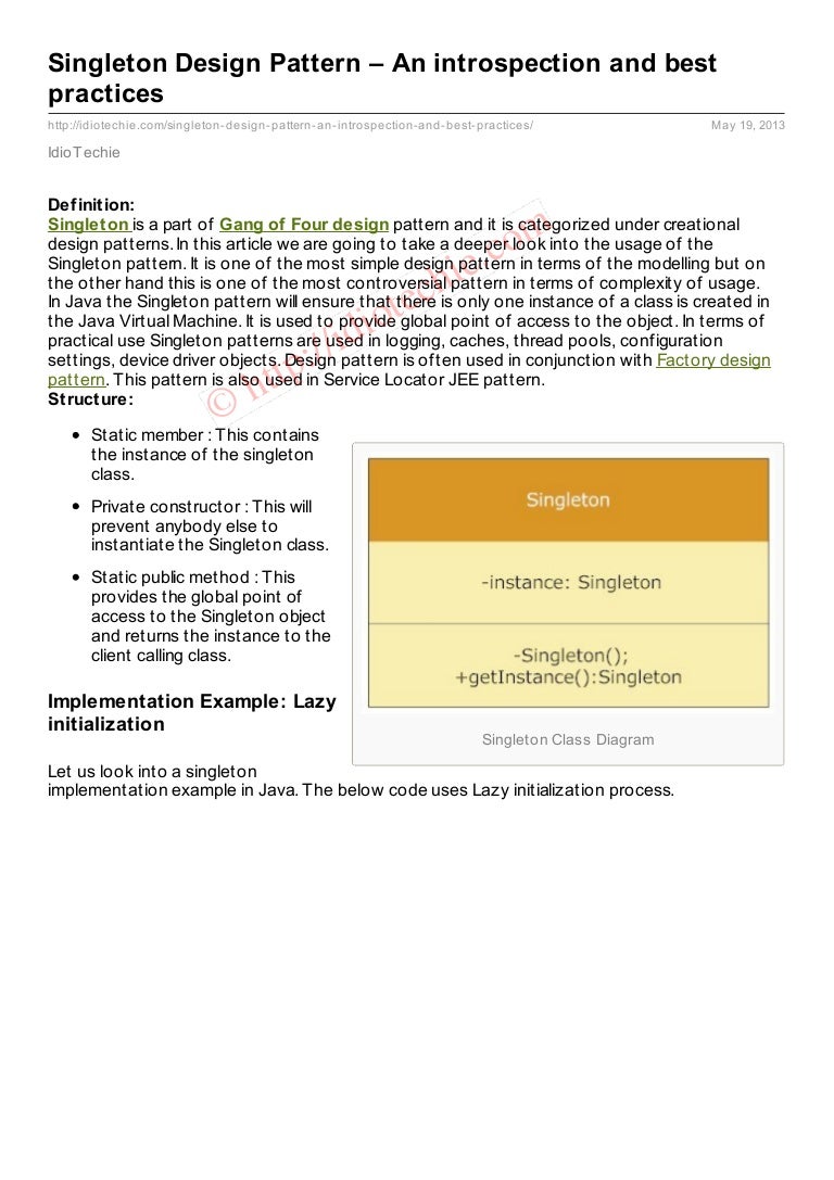 Singleton Pattern Custom Inspiration Singleton Pattern Custom Inspiration